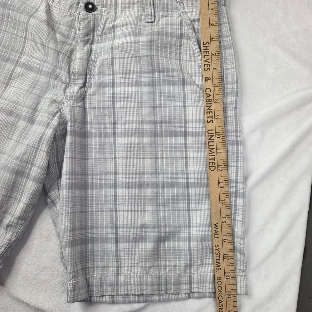 Lee Dungarees Shorts Men 32 Gray Plaid Cotton Casual Flat‎ Front Good